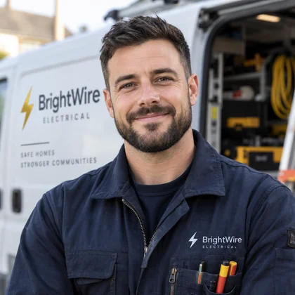 Illustrative electrician portrait