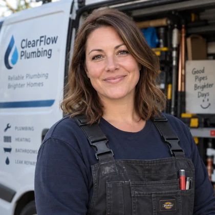 Illustrative plumber portrait